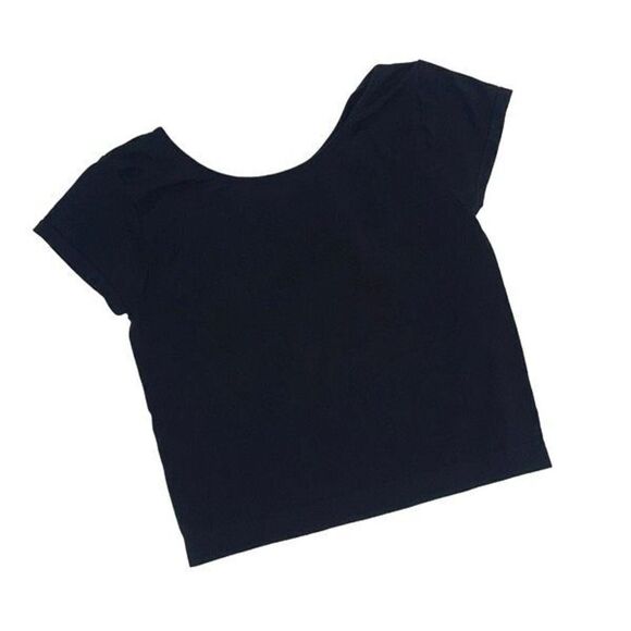 Intimately Free People Womens Scoop Neck Short Sleeve Crop Top Black Size Small - Picture 1 of 5
